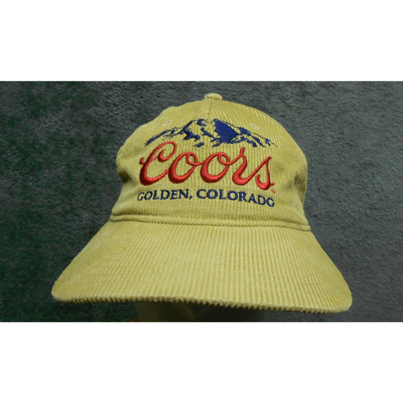 Coors Banquet Beer Hat Adult Mens Beige Corduroy Snap Back Cap Adjustable - Picture 1 of 6